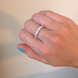Jackpot sparkly clear crystal ring. 925 sterling silver stamped.